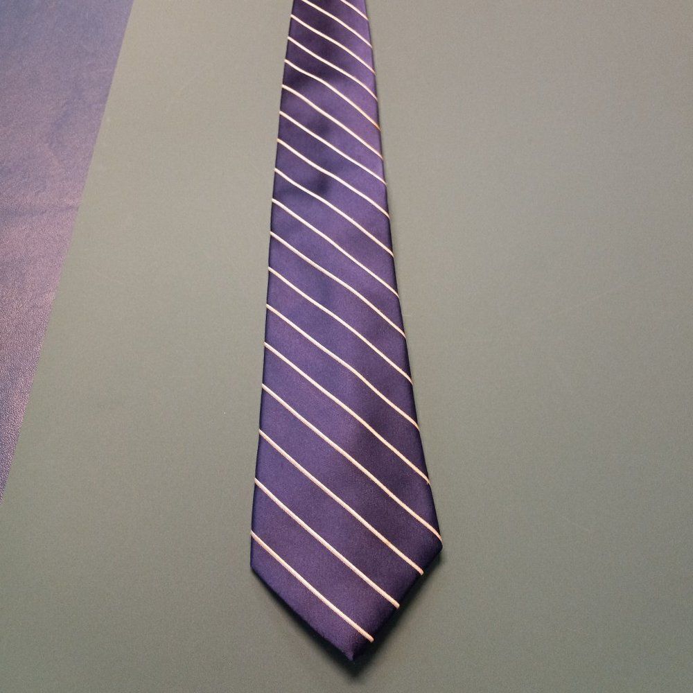 City of London Silk Blue with White stripe Tie